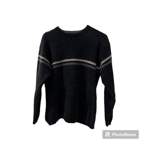 Structure Urban Wear Mens Charcoal Gray 100% Lambswool Knit Sweater Actual Sz M - Picture 1 of 8